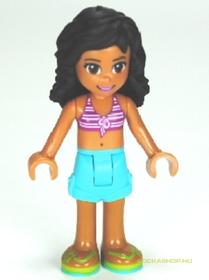 Friends Kate figura, azúr short, csíkos bikini