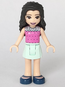 Friends Emma - Dark Pink Top with Dots, Light Aqua Skirt, Dark Blue Shoes