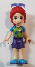 Friends Mia - Dark Purple Shorts, Lime Top, Red Hair, Sunglasses