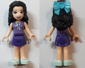 Friends Emma - Dark Purple Skirt, Medium Lavender Top, Light Aqua Shoes, Bow