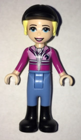Friends Stephanie - Medium Blue Pants, Magenta Jacket, Riding Helmet with Bright Light Yellow Ponyta
