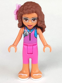 Friends Olivia (Nougat) - Dark Pink Wetsuit, Flower