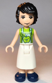 Friends David - Lime Shirt, White Apron with Lime Apple, Dark Blue Shoes