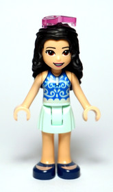 Friends Emma - Light Aqua Skirt, Blue Swimsuit Top, Sunglasses