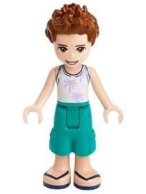 Friends Ethan - Dark Turquoise Shorts, White Top with Palm Trees