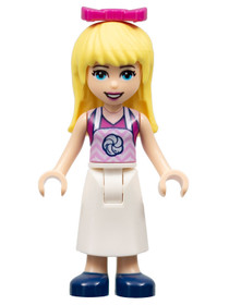 Friends Stephanie - Magenta Top, White Apron with Swirl, Dark Blue Shoes, Bow
