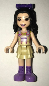 Friends Emma - Tan Dress with Straps, Medium Lavender Boots, Dark Purple Bow