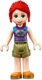 Friends Mia, Olive Green Shorts, Dark Purple Top with Diamonds and Triangles