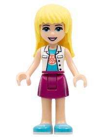Friends Stephanie, Magenta Skirt, White Top with Paw Print Undershirt