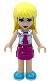 Friends Stephanie - Magenta Skirt and Top with Silver Vest