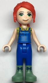 Friends Mia, Blue Overalls, Yellow Blouse and Sand Green Boots