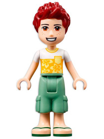 Friends Daniel, White Flower T-Shirt, Sand Green Trousers Cropped