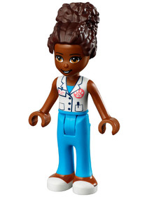 Friends Nandi - White Vest with Paw Print, Dark Azure Trousers
