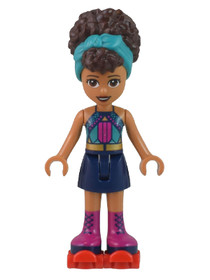 Friends Andrea, Dark Turquoise Halter Top, Dark Blue Skirt with Magenta Boots, Dark Turquoise Head W