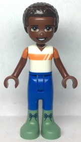 Friends Elijah - White and Orange Shirt, Blue Trousers, Sand Green Boots