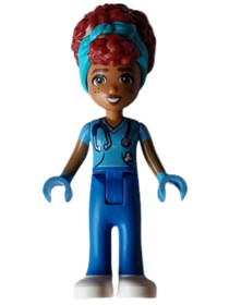 Friends Gabriela - Medium Blue Shirt with Stethoscope, Blue Trousers, White Shoes, Medium Azure Head
