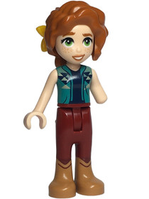 Friends Autumn - Dark Turquoise Vest over Dark Blue Shirt, Dark Red Trousers, Medium Nougat Boots, B