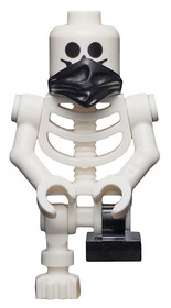 Skeleton with Standard Skull, Scarf, Bent Arms and Short Black Leg