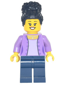 Mom - Medium Lavender Jacket, Dark Blue Legs, Black Coiled Hair
