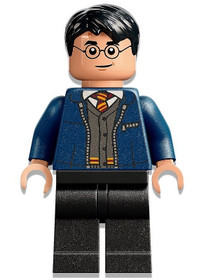 Harry Potter - Nyitott Sötétkék Griffendél pulóver Griffendél pulóver fölött, Fekete nadrág