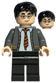 Harry Potter - Dark Bluish Gray Gryffindor Cardigan Sweater Open over Shirt without Wrinkles, Black 