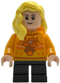 Hannah Abbott - Bright Light Orange Holiday Sweater, Black Short Legs