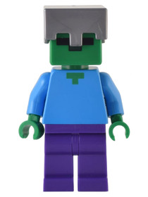 Zombie - Dark Purple Legs, Flat Silver Helmet