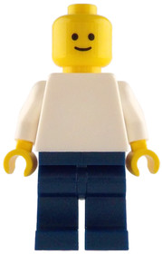 Plain White Torso, Dark Blue Legs, Standard Grin