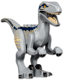 Világos Kékes-szürke Velociraptor Bézs és Sötétkék Foltokkal (Jurassic World Kék)