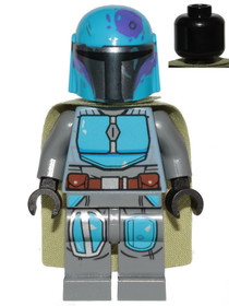 Mandalorian Tribe Warrior - Férfi, Olivazöld Köpeny, Sötétazúr Sisak