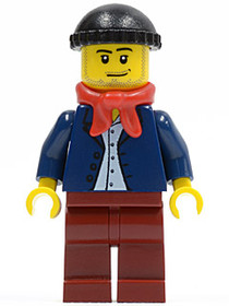 Dark Blue Jacket, Light Blue Shirt, Dark Red Legs, Red Bandana, Black Knit Cap