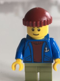 Kék kabátos kisfiú minifigura