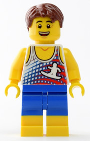 Beach Tourist with Surfer Tank Top and Yellow Boots