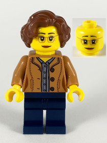 Female, Short Reddish Brown Hair, Medium Nougat Glasses and Shirt, Dark Blue Legs