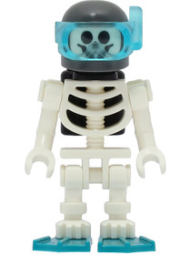 Skeleton - Diver, Black Air Tanks, Dark Turquoise Flippers, Dark Bluish Gray Helmet