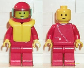Vízimentő minifigura piros ruhában