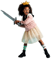 Girl playing princess with sword