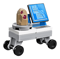 Lego table with scientific equipment