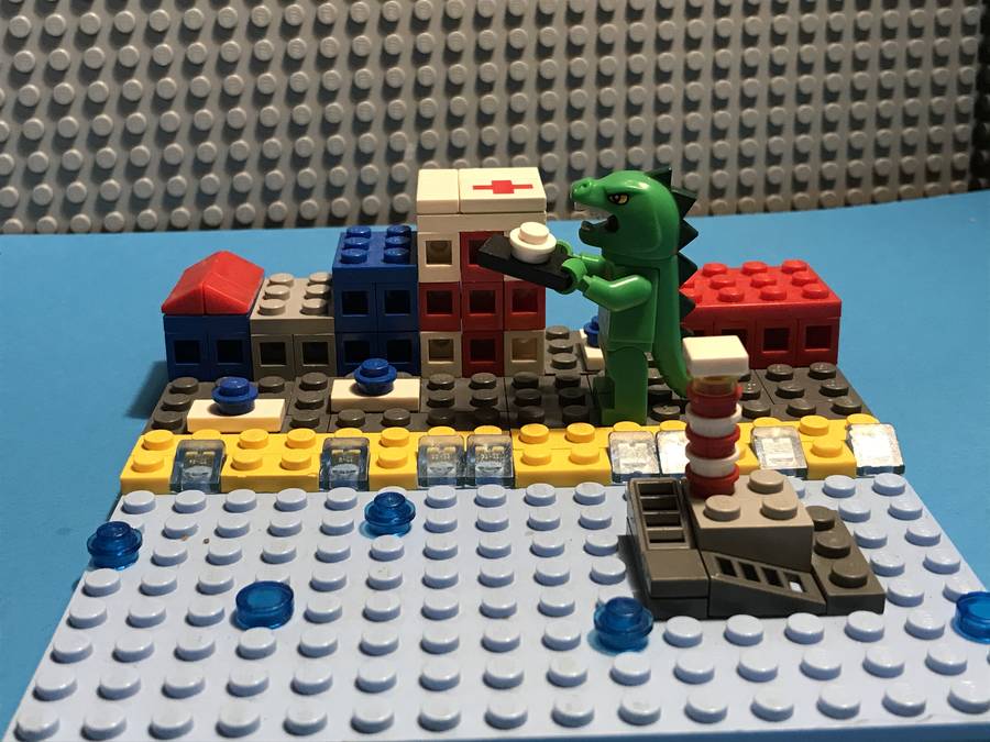 legodzlla támadása lego city ellen