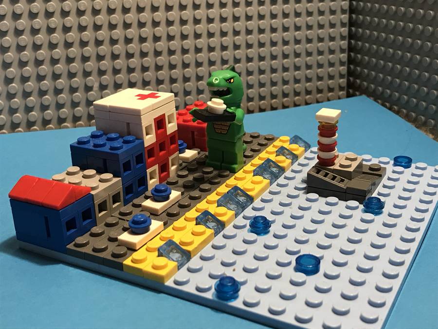 legodzlla támadása lego city ellen