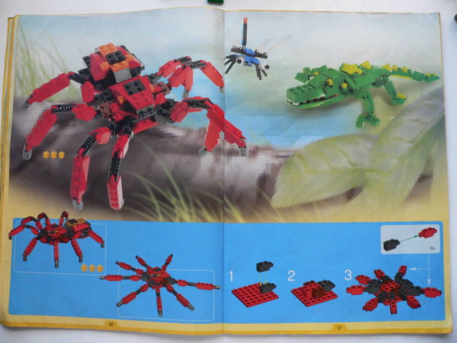 Designer Set 4101: óriás pók szitakötővel és krokodillal kiegészítve