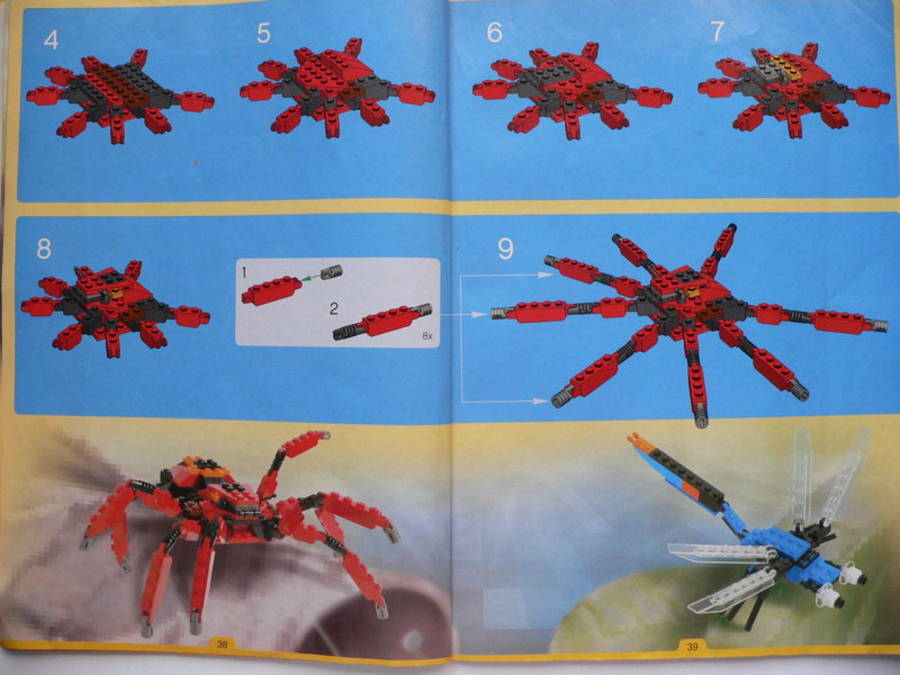 Designer Set 4101: óriás pók szitakötővel és krokodillal kiegészítve