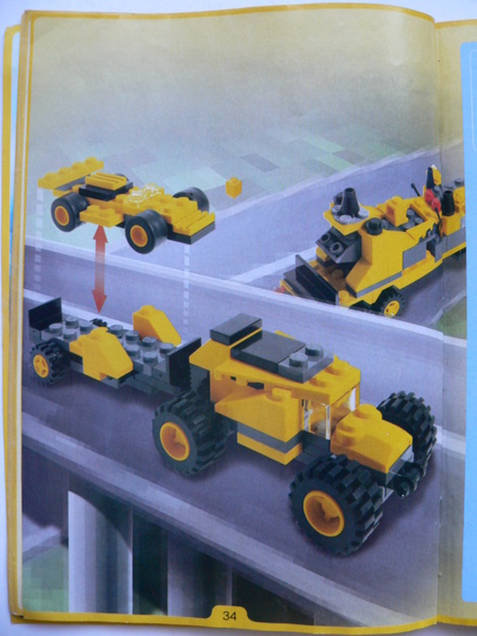 Designer Set 4096: A F1 trailer és a kukásautó találkozása