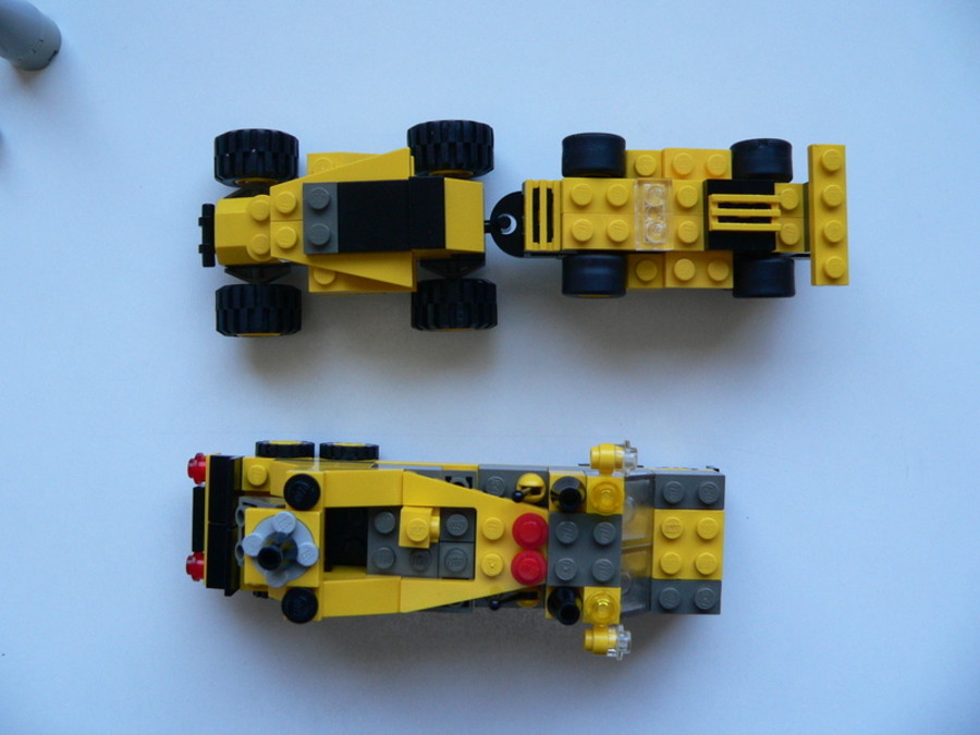 Designer Set 4096: A F1 trailer és a kukásautó találkozása