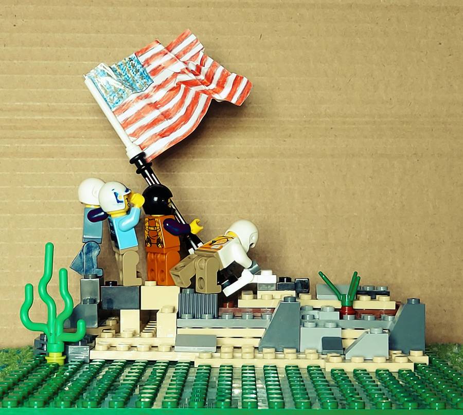 Zászlófelvonás Iwo Jima szigetén, 1945 február 23-án