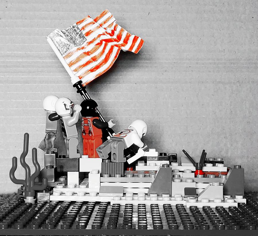 Zászlófelvonás Iwo Jima szigetén, 1945 február 23-án