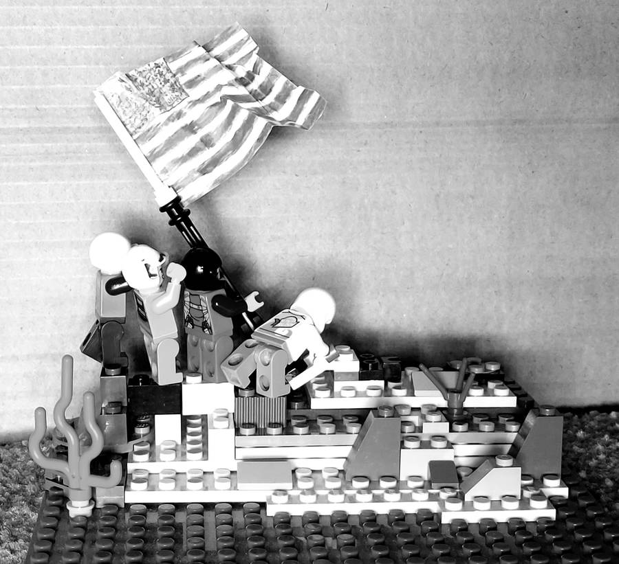 Zászlófelvonás Iwo Jima szigetén, 1945 február 23-án