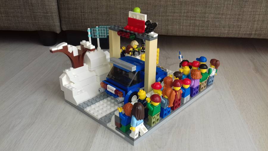Téli rally rajt jelenet