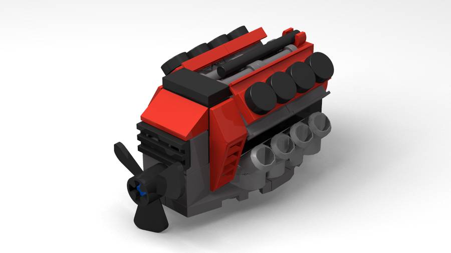 8 hengeres V-motor