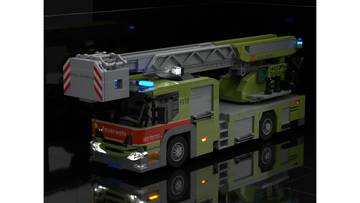 Scania L360 Tűzoltókocsi Magirus Forgózsámolyos Mentőlétrával